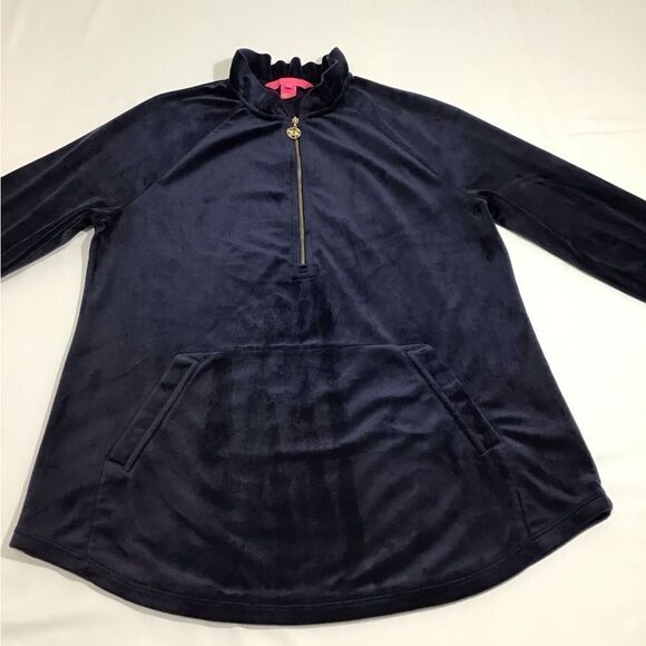 Lily Pulitzer Skipper Round Hem Ruffle Velour Popover Size Small - Picture 8 of 16